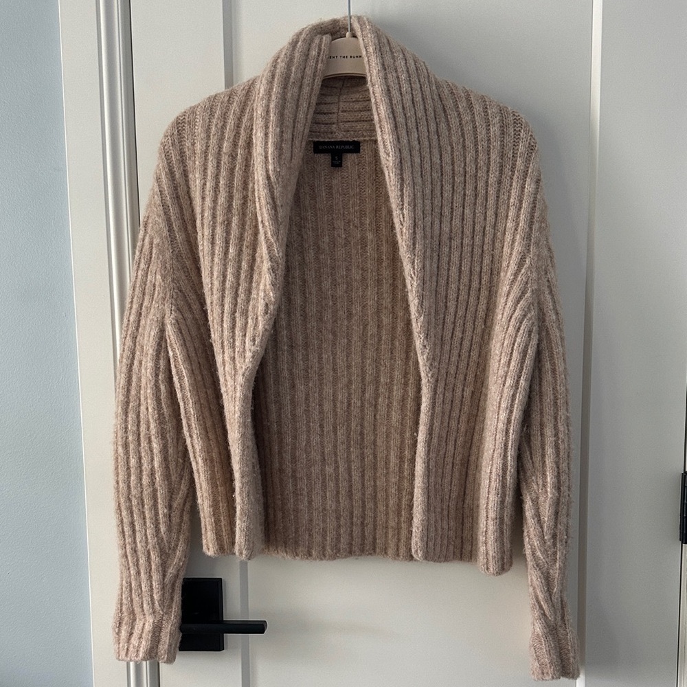 Banana Republic Taupe Ribbed Cardigan